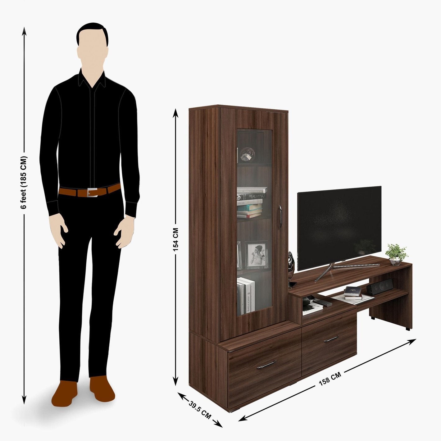 OmkarWood Verona Premium Engineered Wood TV Unit