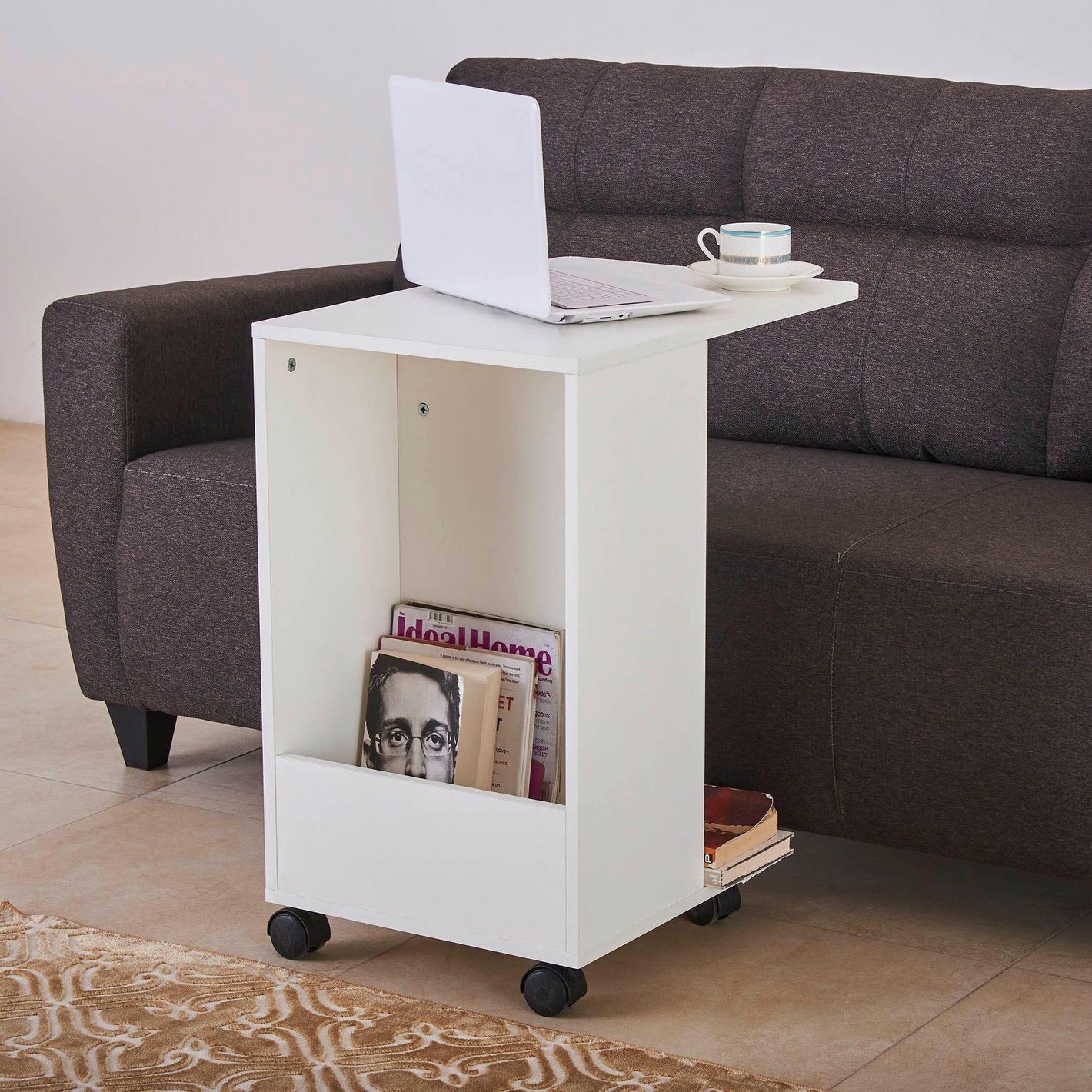 Omkarwood Premium Mobile C-Side Engineered Wood End Table