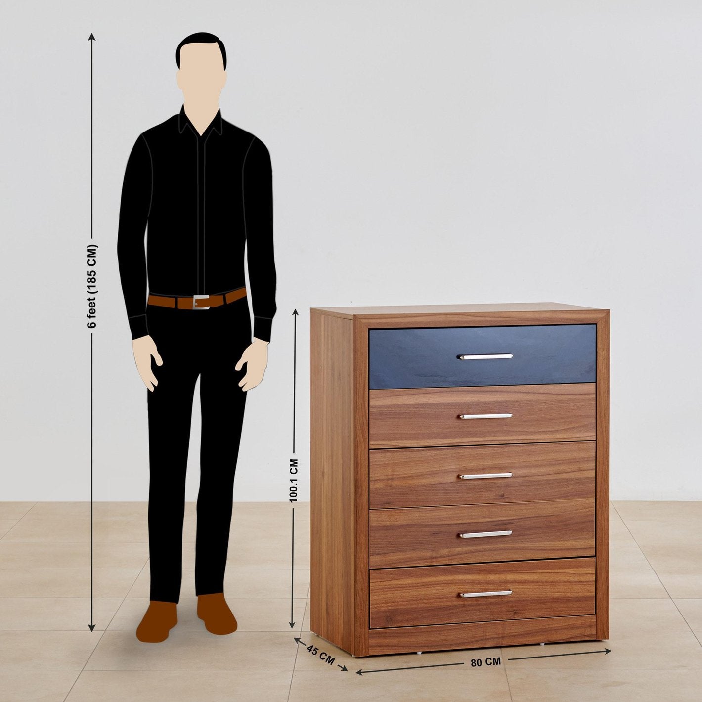 Omkarwood "Alto" 5-Drawer Chest