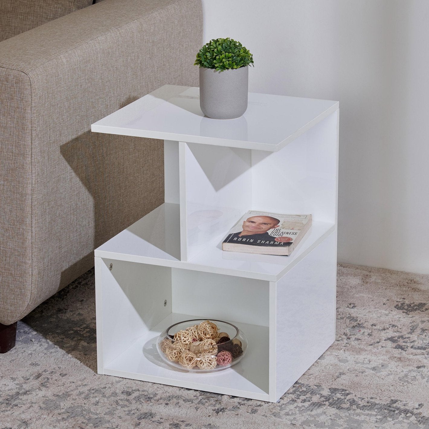 Omkarwood Nova Z-Shelf End Table