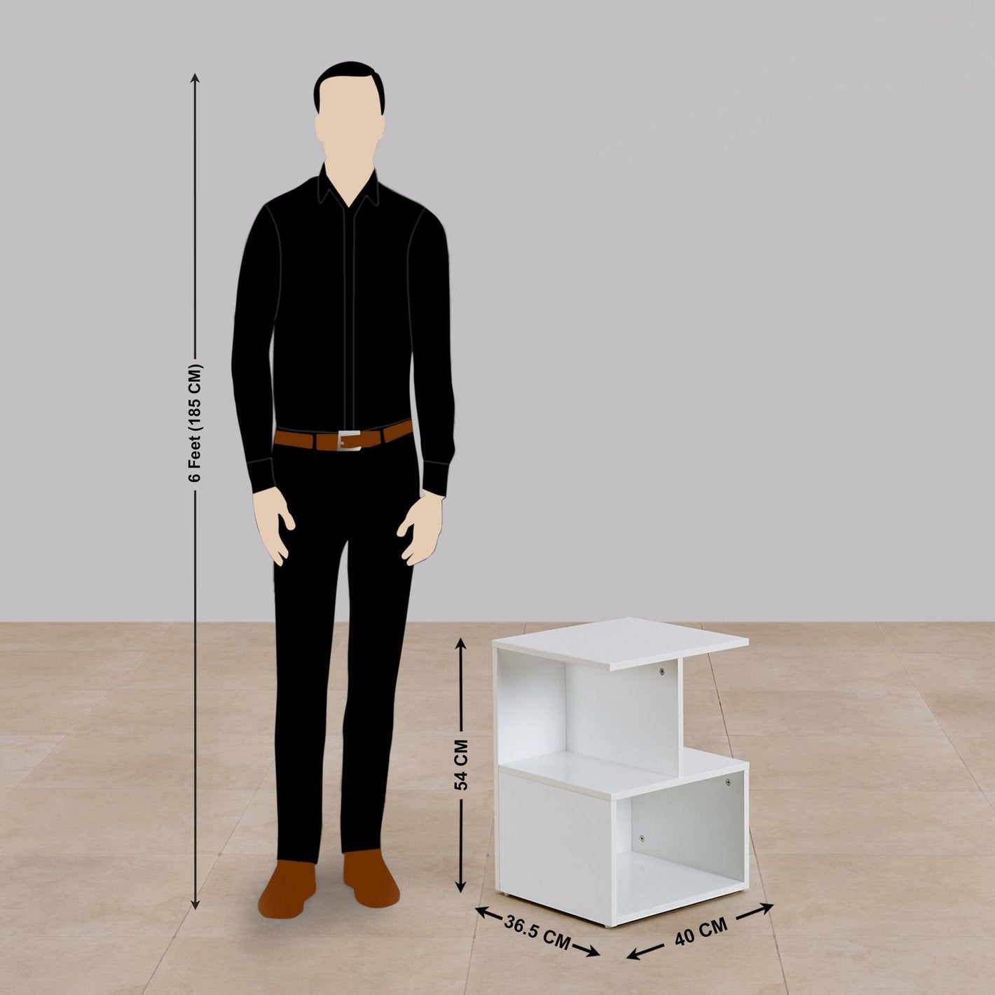 Omkarwood Nova Z-Shelf End Table