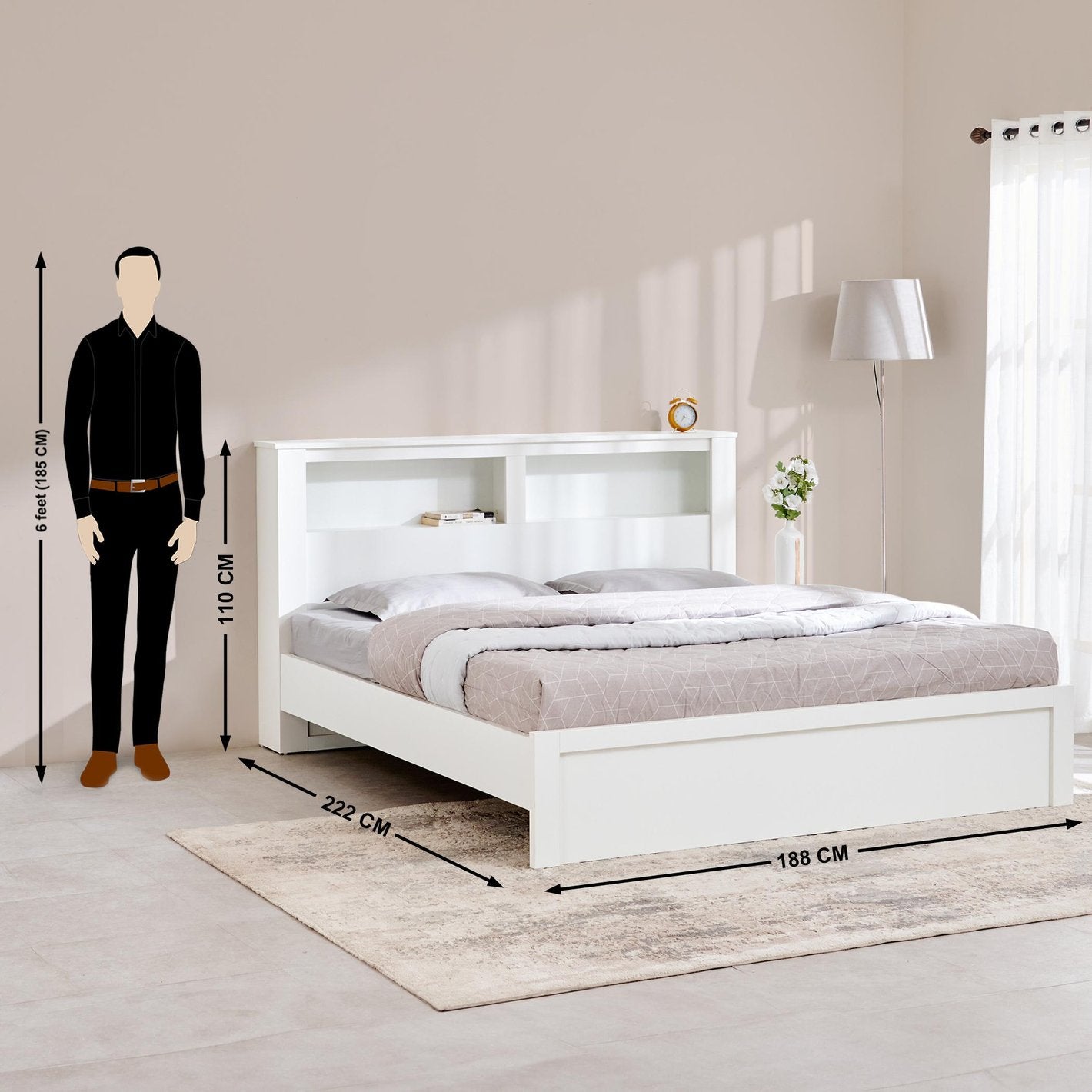 Omkarwood Serene King Size Bed (No Storage)