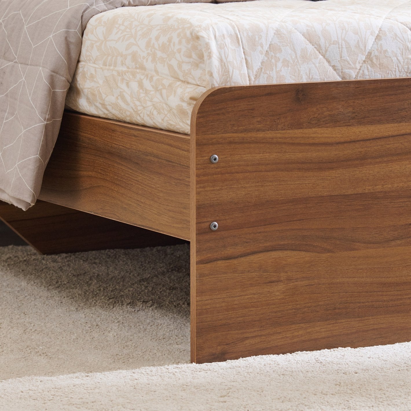 Omkarwood “Regalia” Engineered Wood King Size Bed – Without Storage