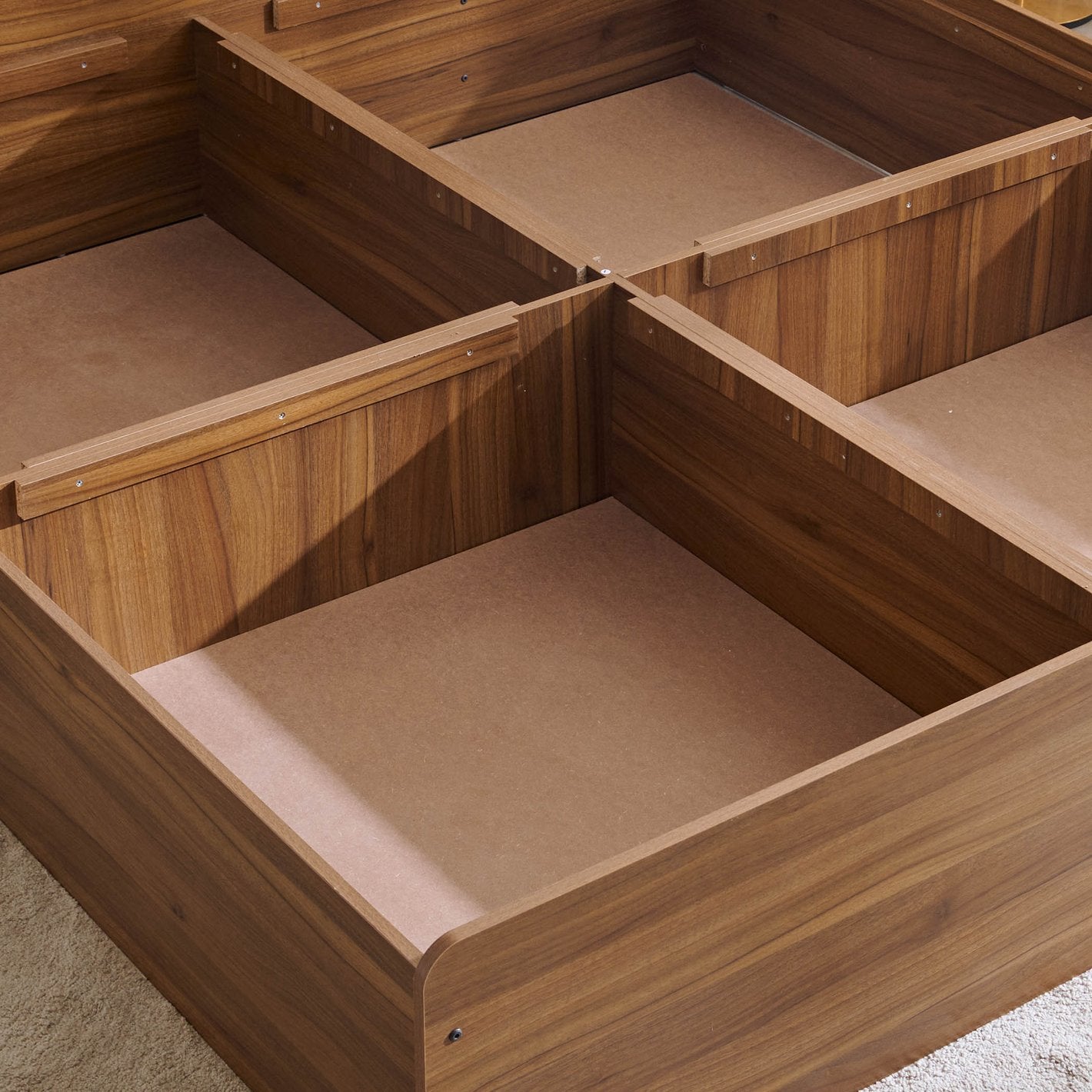 OmkarWood Premium King Storage Bed – Verona Walnut