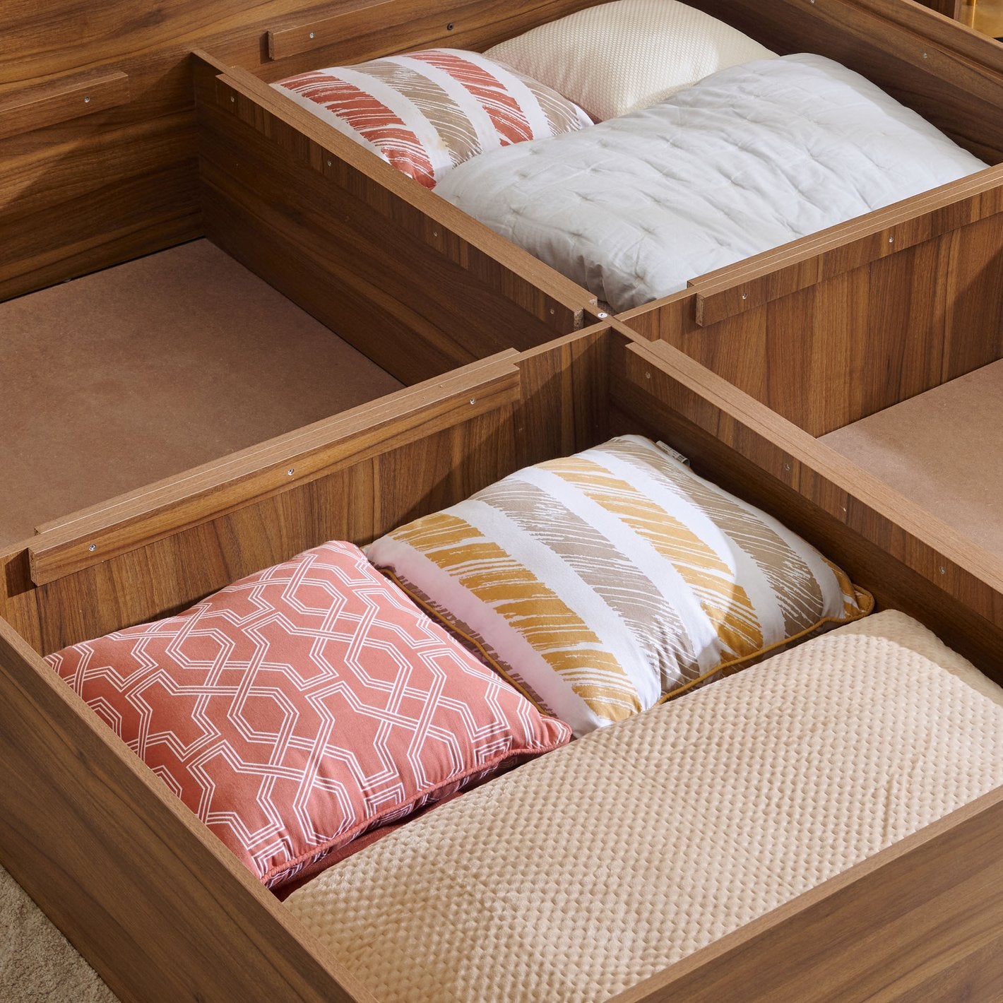 OmkarWood Premium King Storage Bed – Verona Walnut