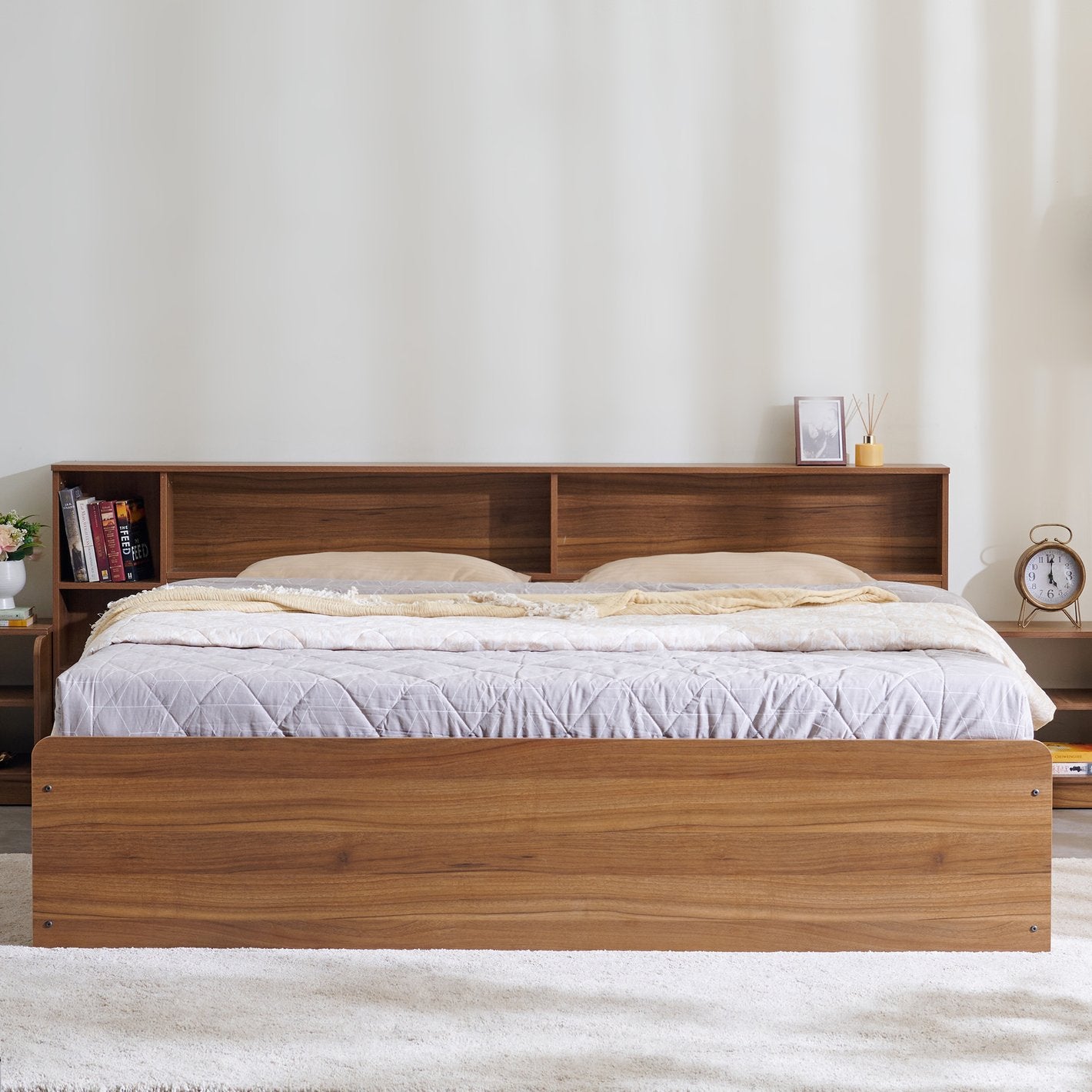 OmkarWood Premium King Storage Bed – Verona Walnut