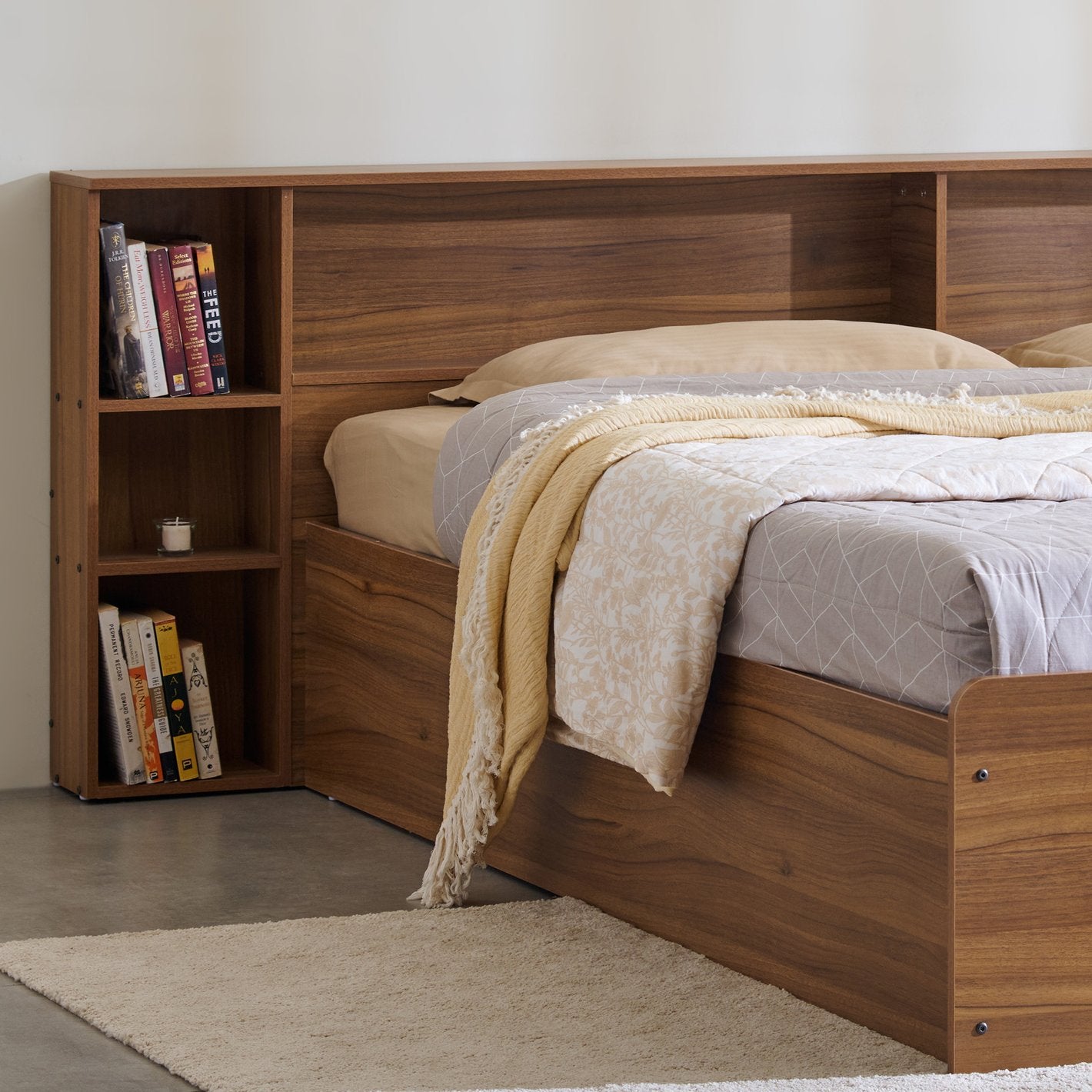 OmkarWood Premium King Storage Bed – Verona Walnut