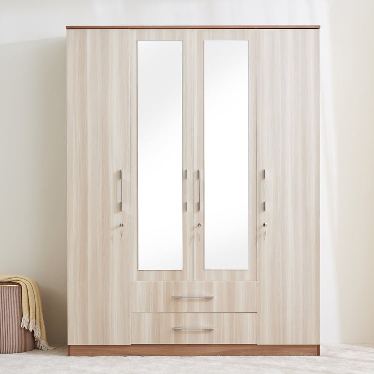Astoria 4-Door Wardrobe with Mirror & Drawer Storage