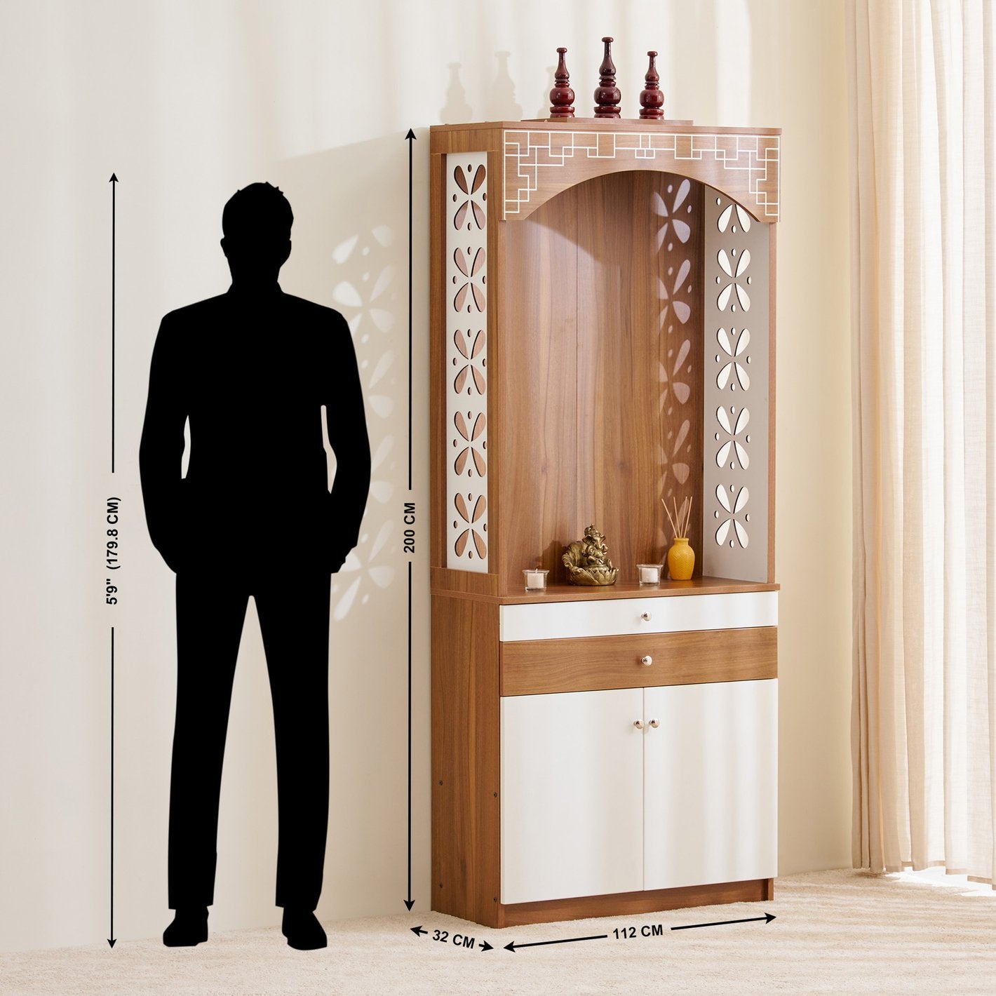 Omkarwood Divine Elegance Puja Unit