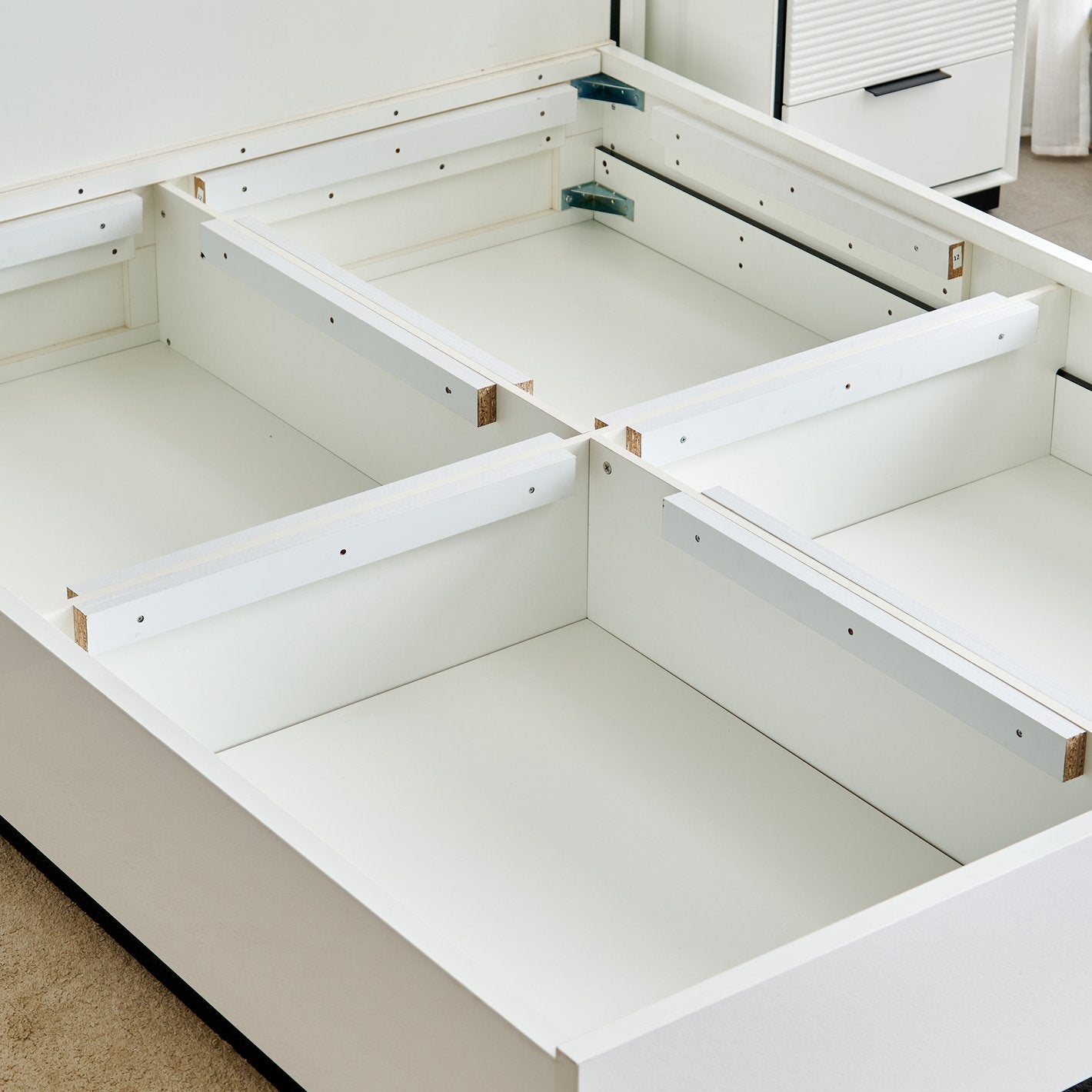 Omkarwood "LuxeNest" Premium King Size Bed with Box & Side Storage