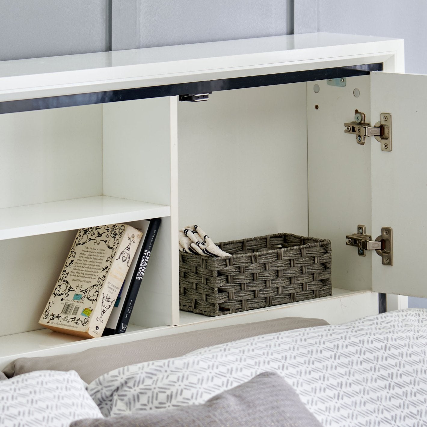 Omkarwood "LuxeNest" Premium King Size Bed with Box & Side Storage