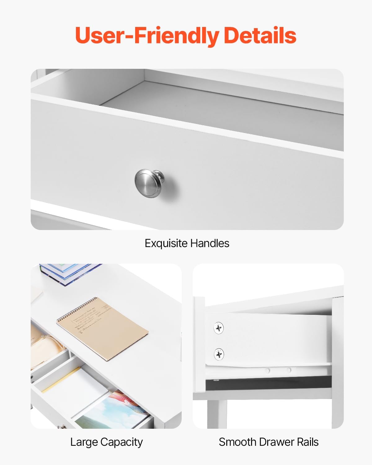 OmkarWood KidsEdge™ Premium MDF Study Desk – White