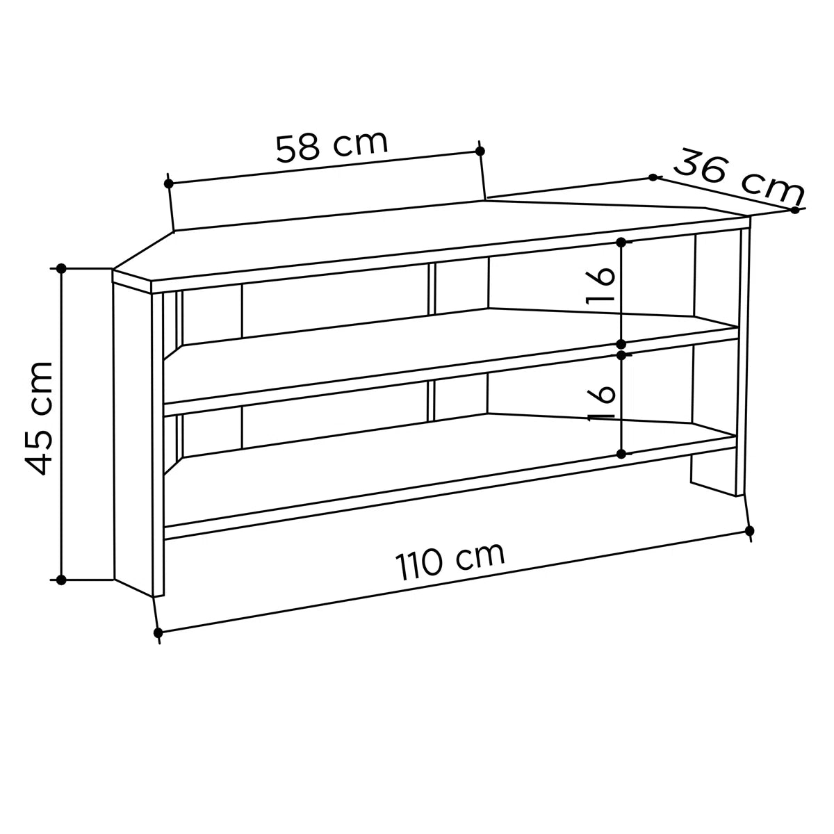 OmkarWood Vertex White Corner TV Stand – Premium Engineered Wood Unit for TVs up to 49"