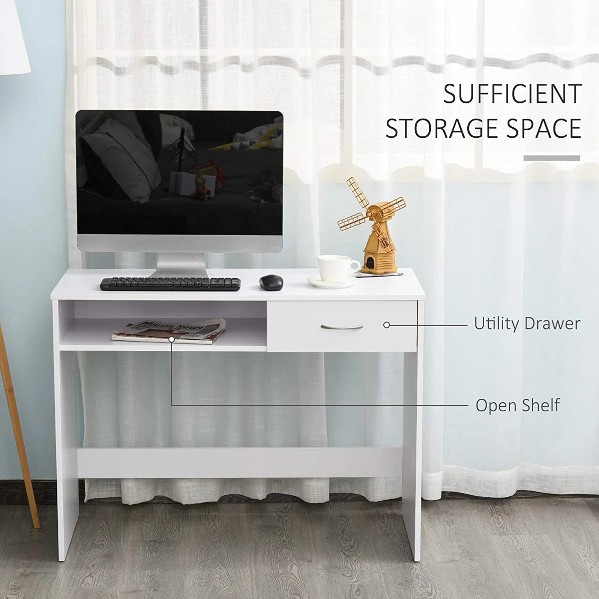 OmkarWood Correia Premium Engineered Wood Study Desk – Compact, Functional & Elegant