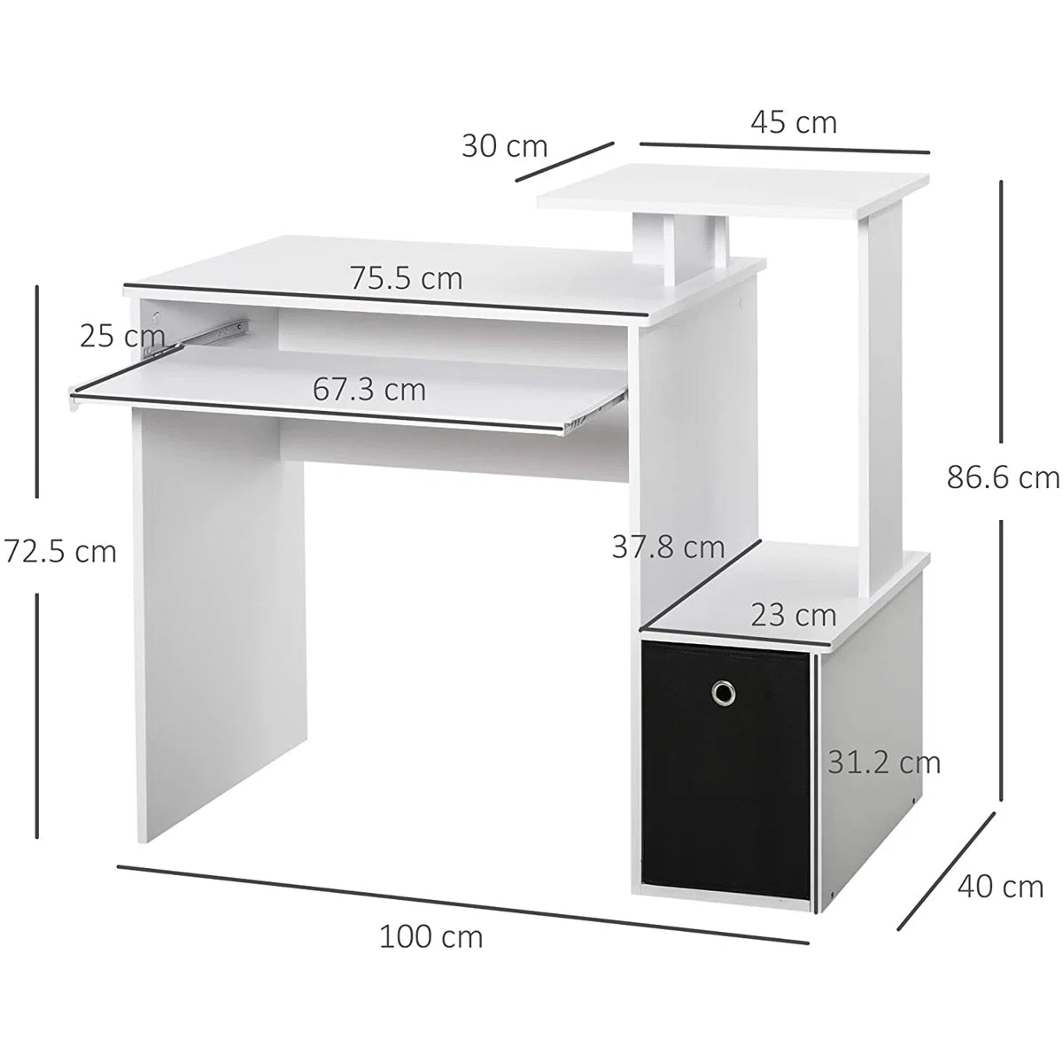 OmkarWood Cravens Compact Engineered Wood Study Table with Multi-Tier Storage