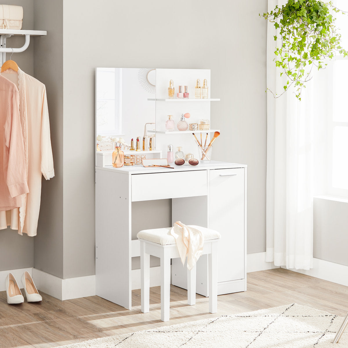 OmkarWood ElegantAura Premium Engineered Wood Dressing Unit