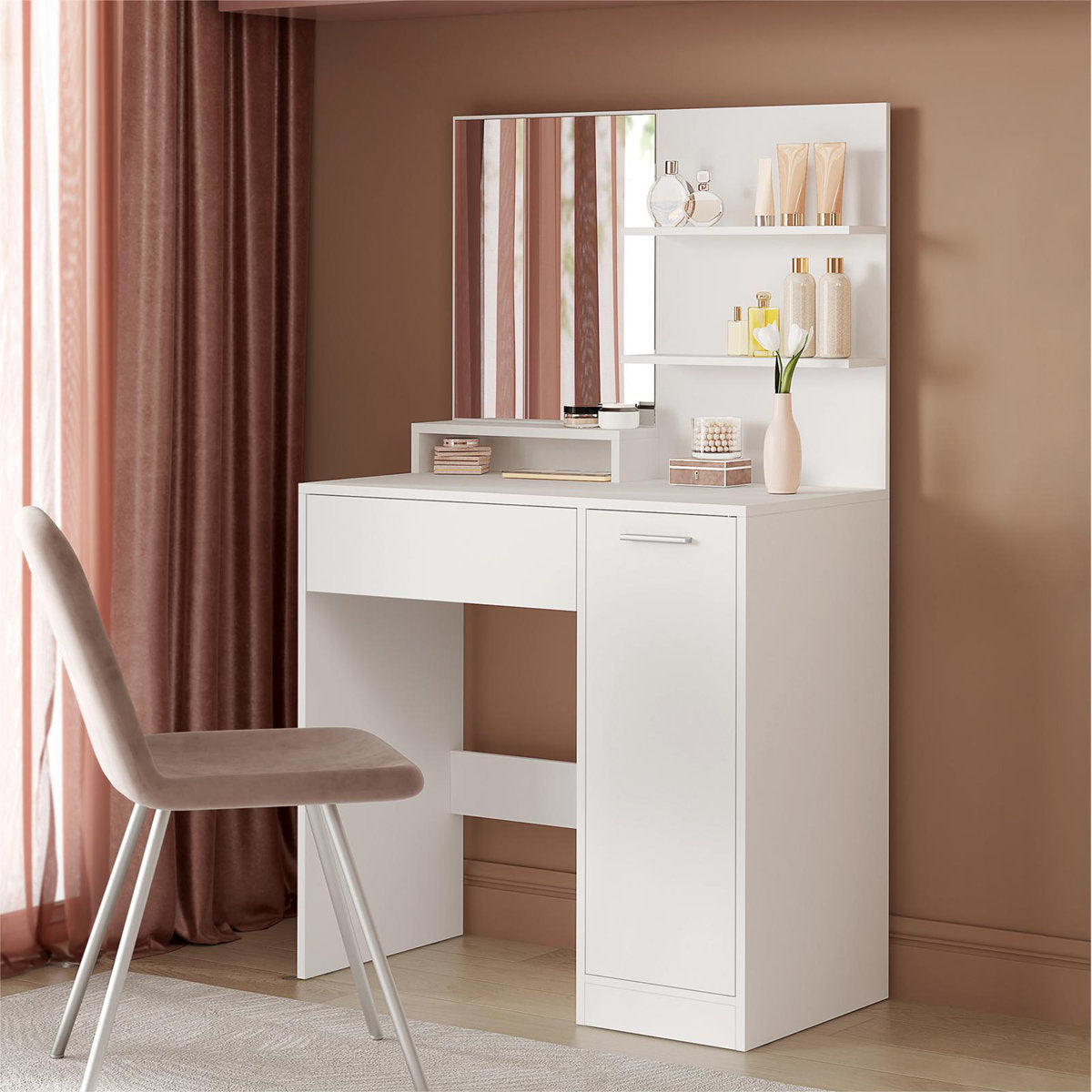 OmkarWood ElegantAura Premium Engineered Wood Dressing Unit