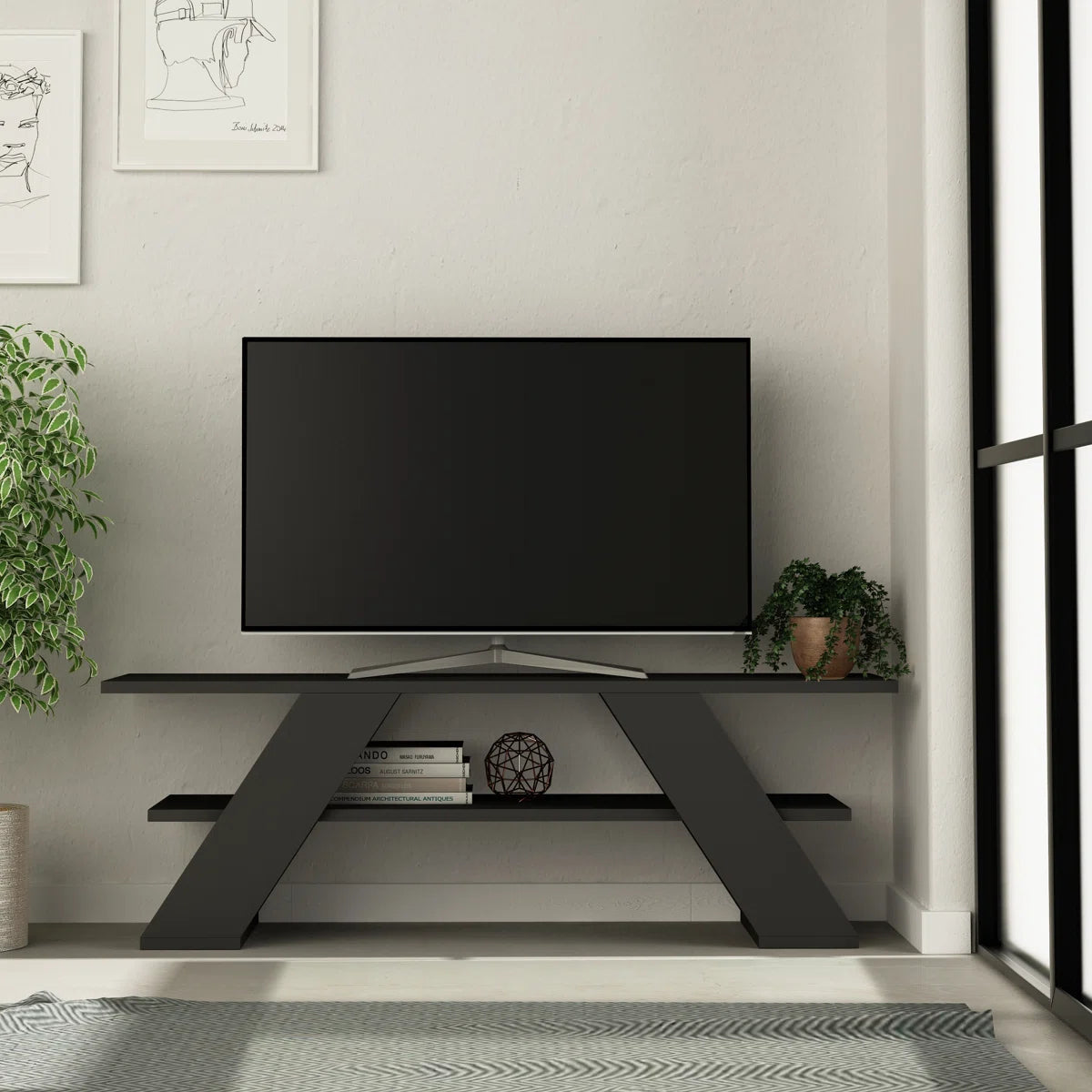 OmkarWood Urbane Grey TV Console – Premium Engineered Wood Entertainment Unit
