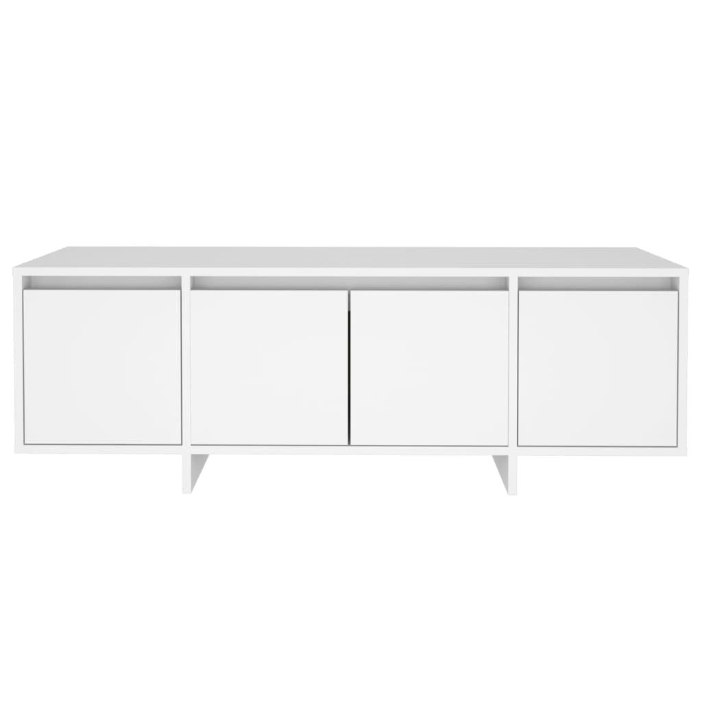 OmkarWood Premium Modern TV Unit – White Minimalist Engineered Wood Cabinet