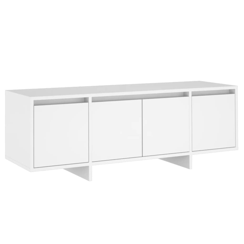 OmkarWood Premium Modern TV Unit – White Minimalist Engineered Wood Cabinet