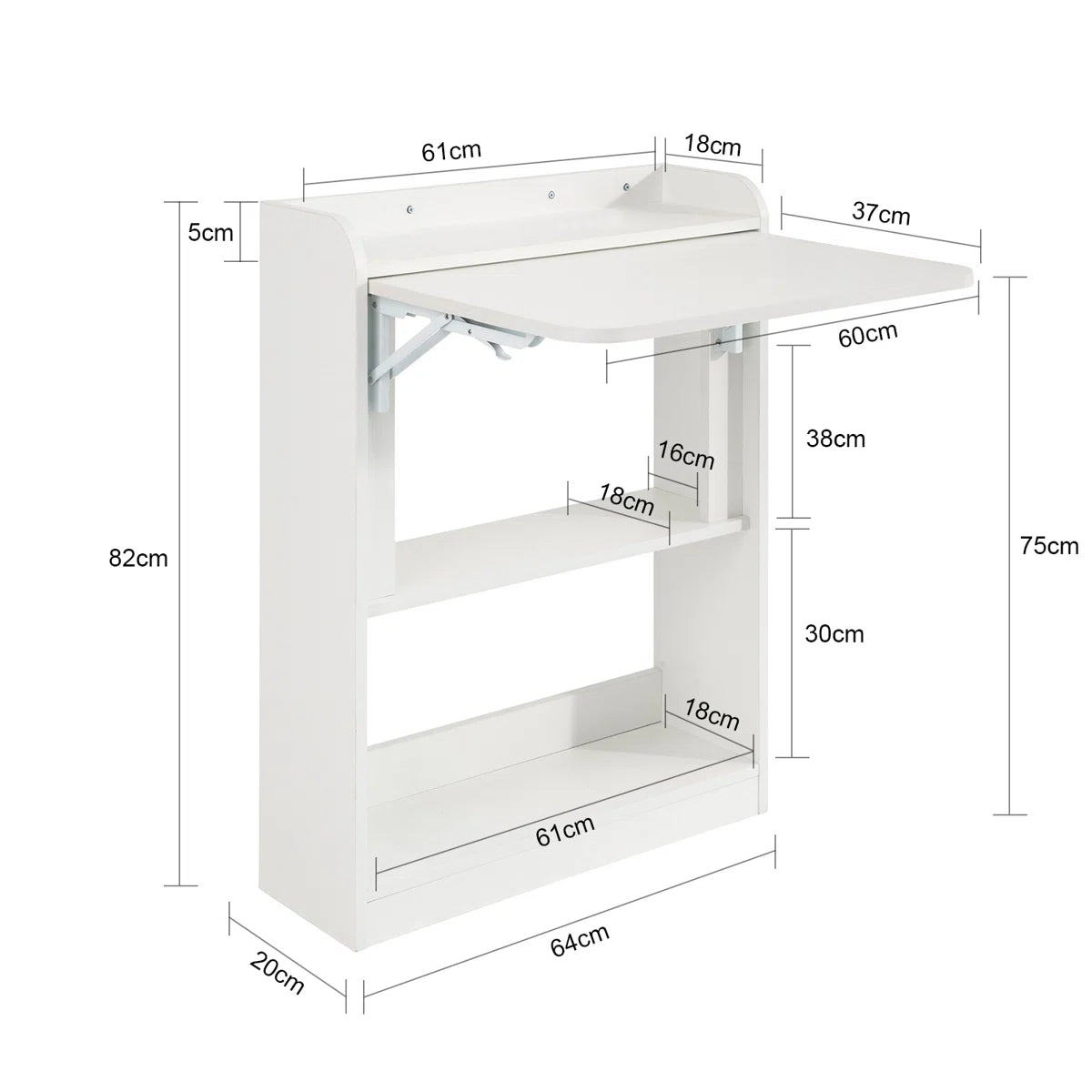 OmkarWood Kendyle 64cm Space-Saver Foldable Study Desk