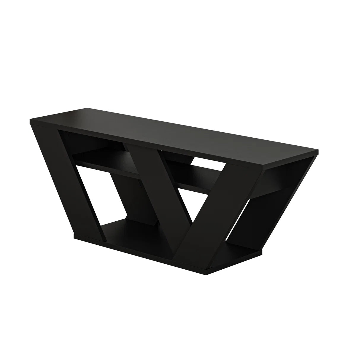 Omkarwood Kirstin 110 cm Modern V-Leg TV Unit – Black