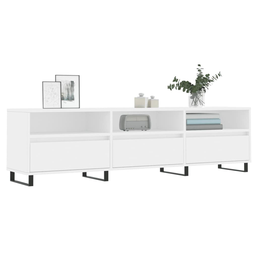 OmkarWood Oslo Floor-Standing TV Unit – Scandinavian White