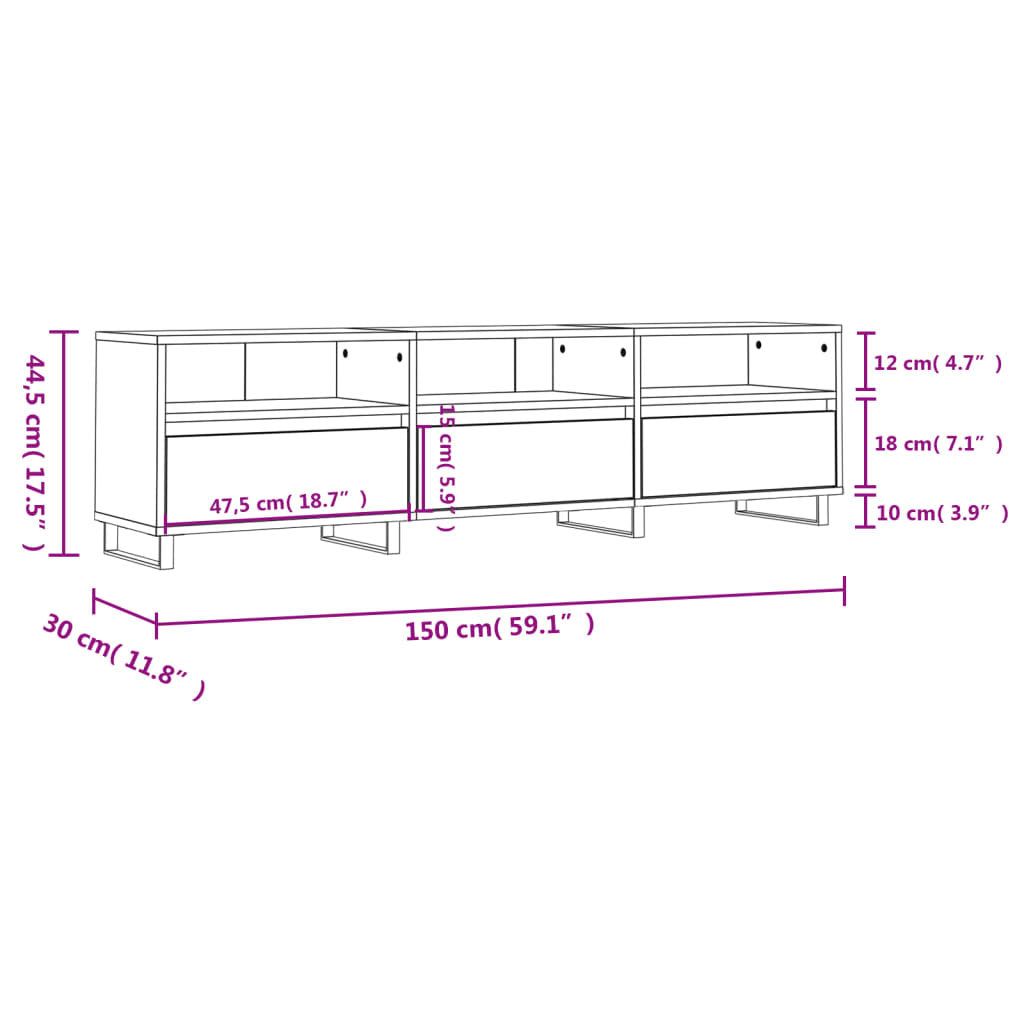 OmkarWood Oslo Floor-Standing TV Unit – Scandinavian White