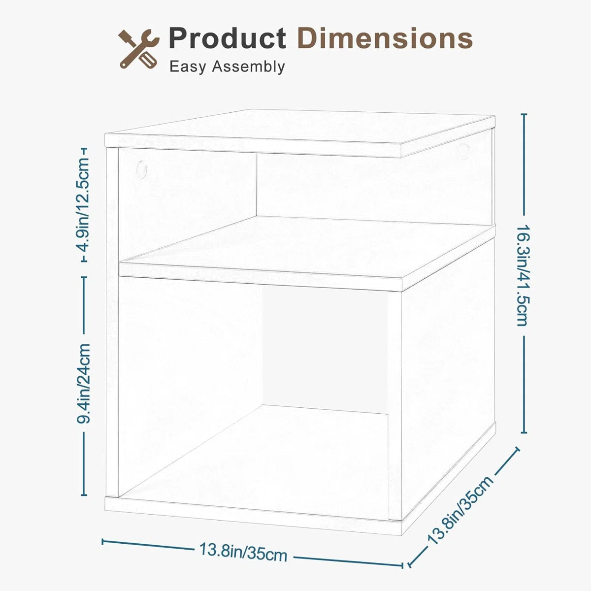 Mugdha Modern Bedside Table with Multi-Level Storage by OmkarWood Furniture
