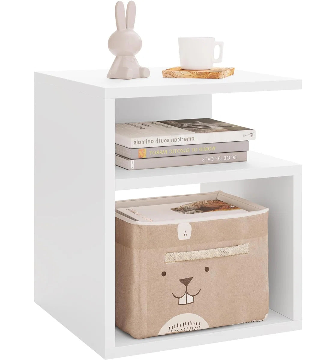 Mugdha Modern Bedside Table with Multi-Level Storage by OmkarWood Furniture