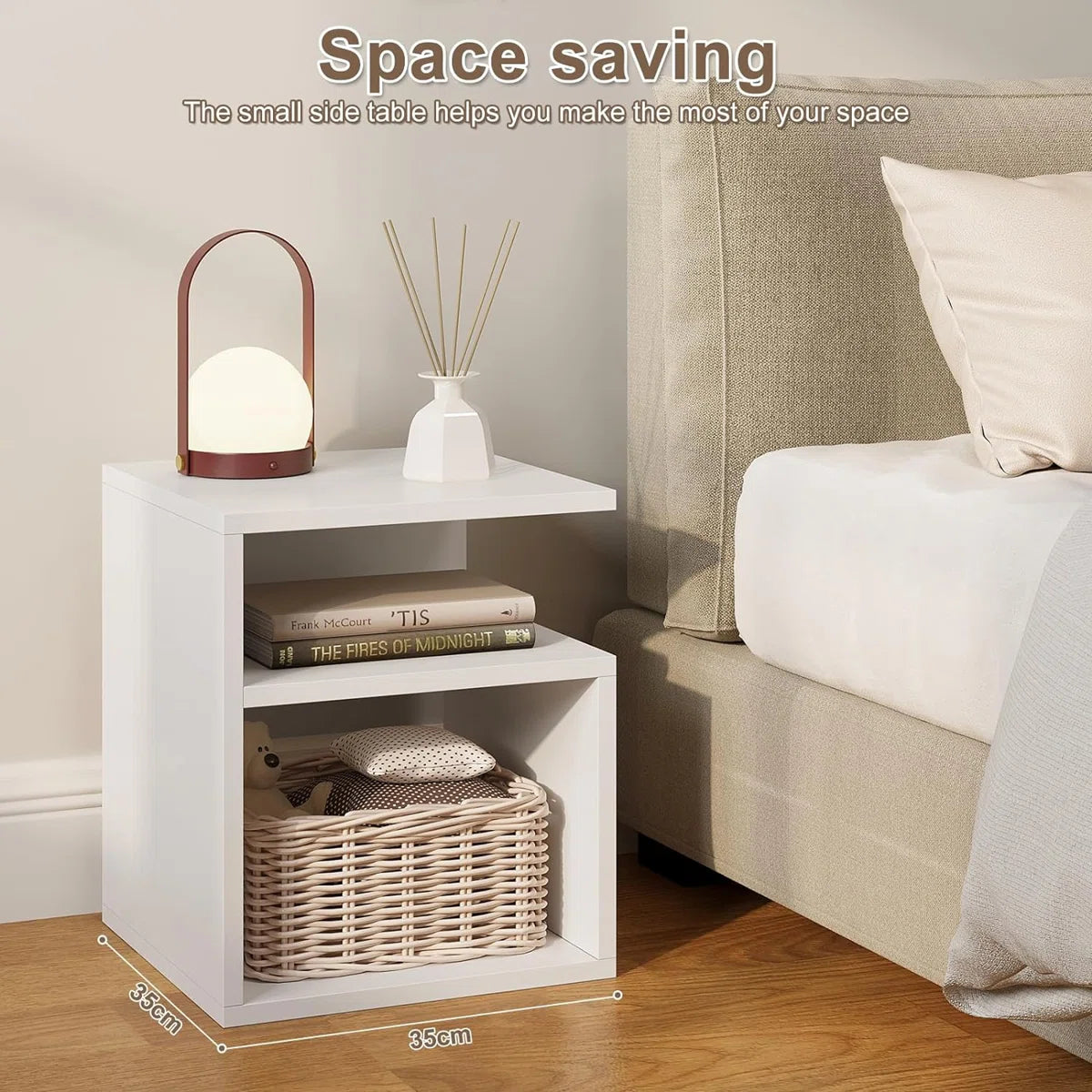 Mugdha Modern Bedside Table with Multi-Level Storage by OmkarWood Furniture