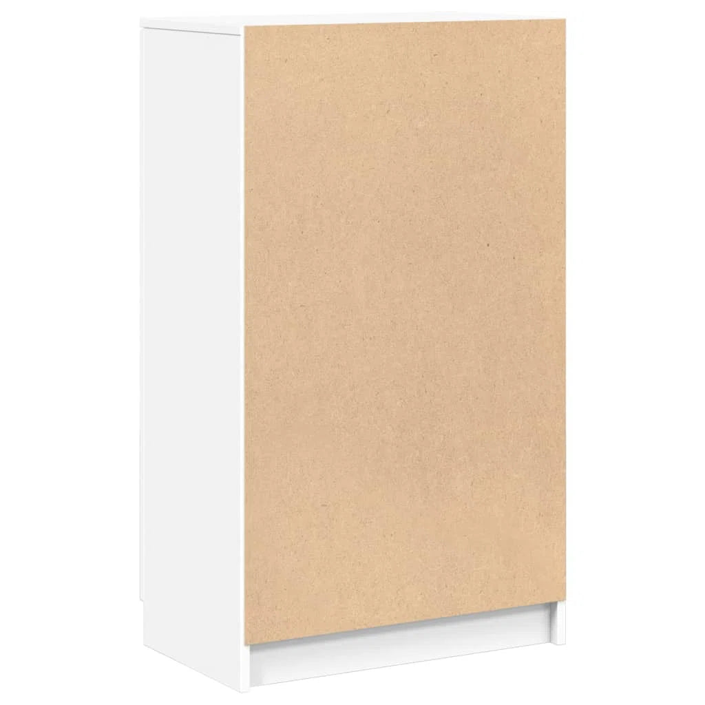 OmkarWood Premium Shoe Rack – 2-Door Cabinet for 12 Pairs (Engineered Wood, White Finish)