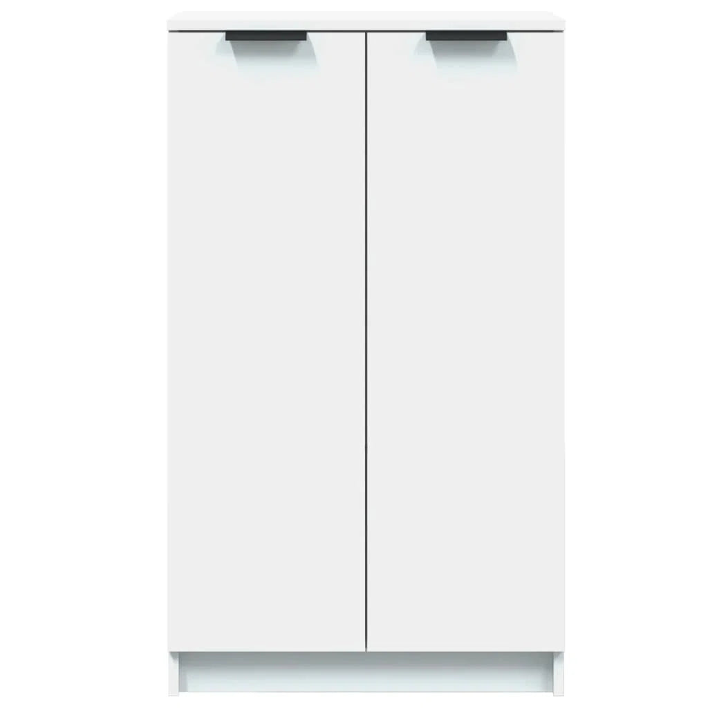 OmkarWood Premium Shoe Rack – 2-Door Cabinet for 12 Pairs (Engineered Wood, White Finish)