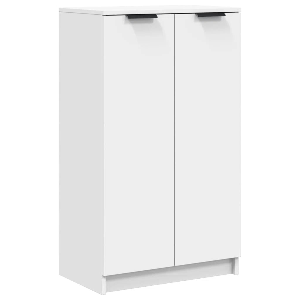 OmkarWood Premium Shoe Rack – 2-Door Cabinet for 12 Pairs (Engineered Wood, White Finish)