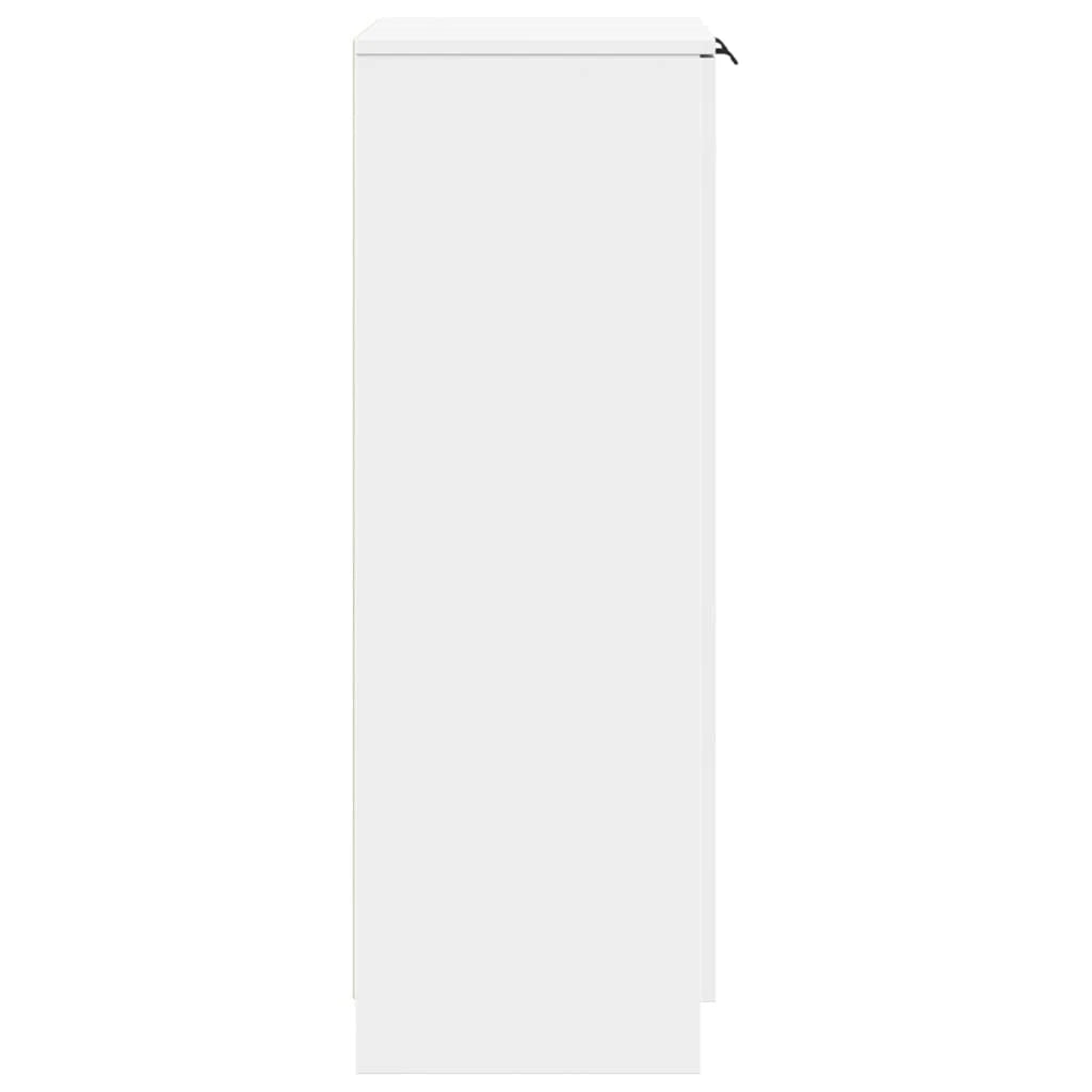 OmkarWood Premium Shoe Rack – 2-Door Cabinet for 12 Pairs (Engineered Wood, White Finish)