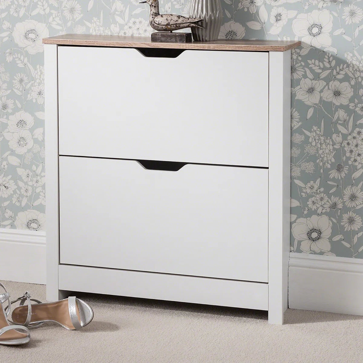Suseela 8-Pair Flip-Down Shoe Cabinet by OmkarWood Furniture