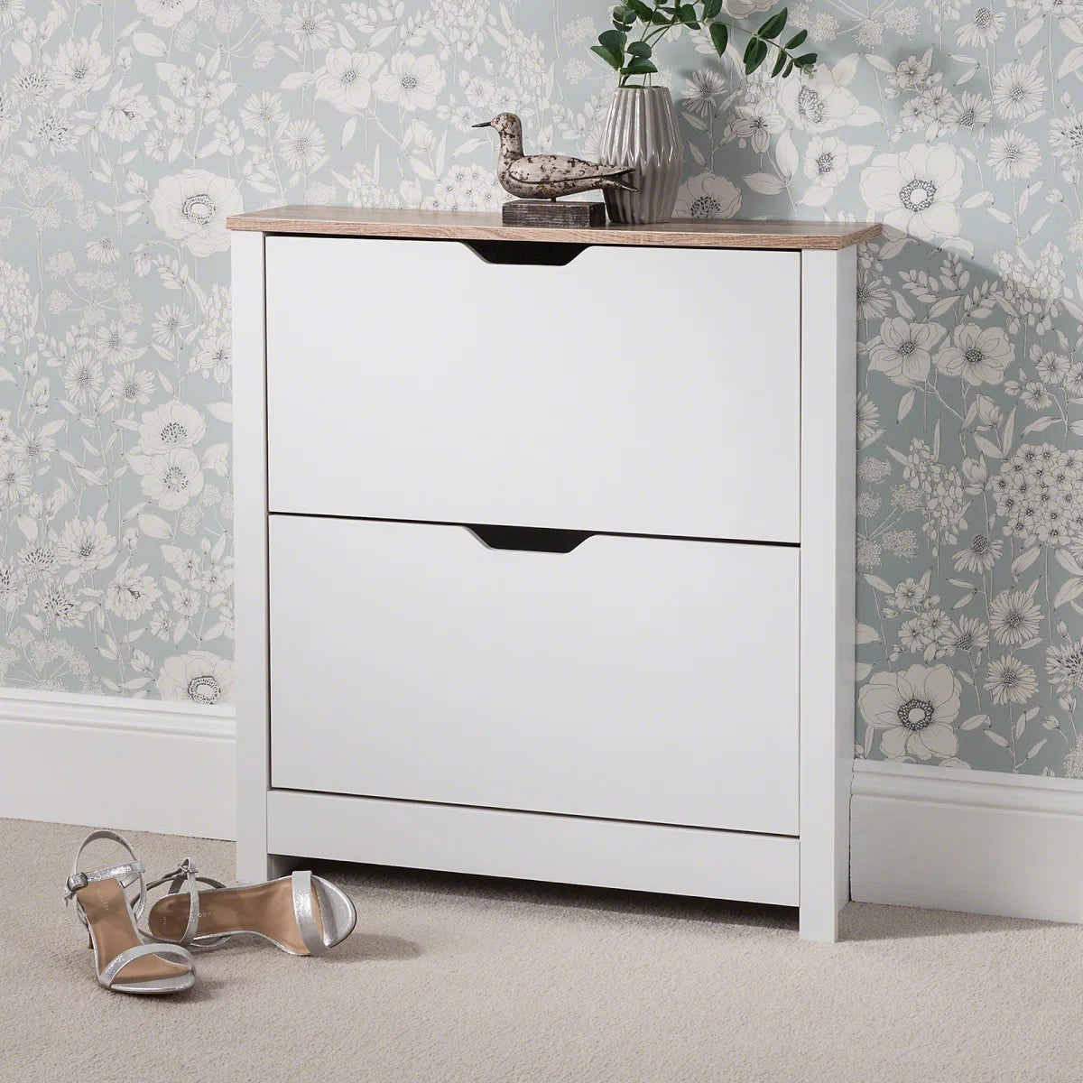 Suseela 8-Pair Flip-Down Shoe Cabinet by OmkarWood Furniture