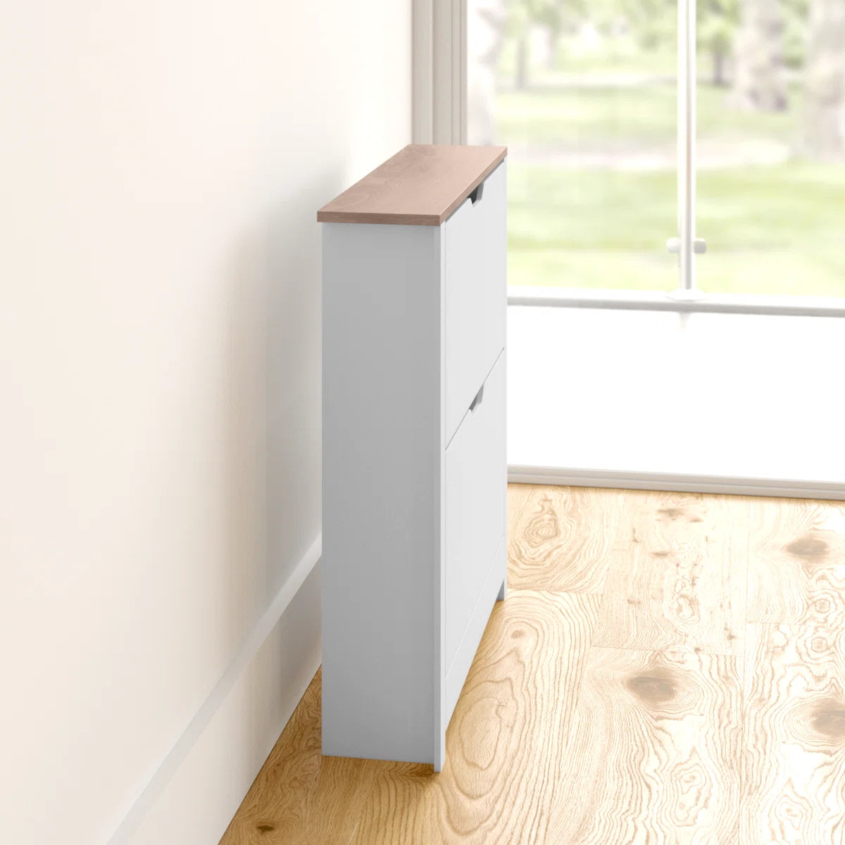 Suseela 8-Pair Flip-Down Shoe Cabinet by OmkarWood Furniture