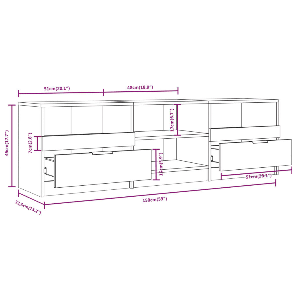 TV Cabinet 150×33.5×45 cm – Description