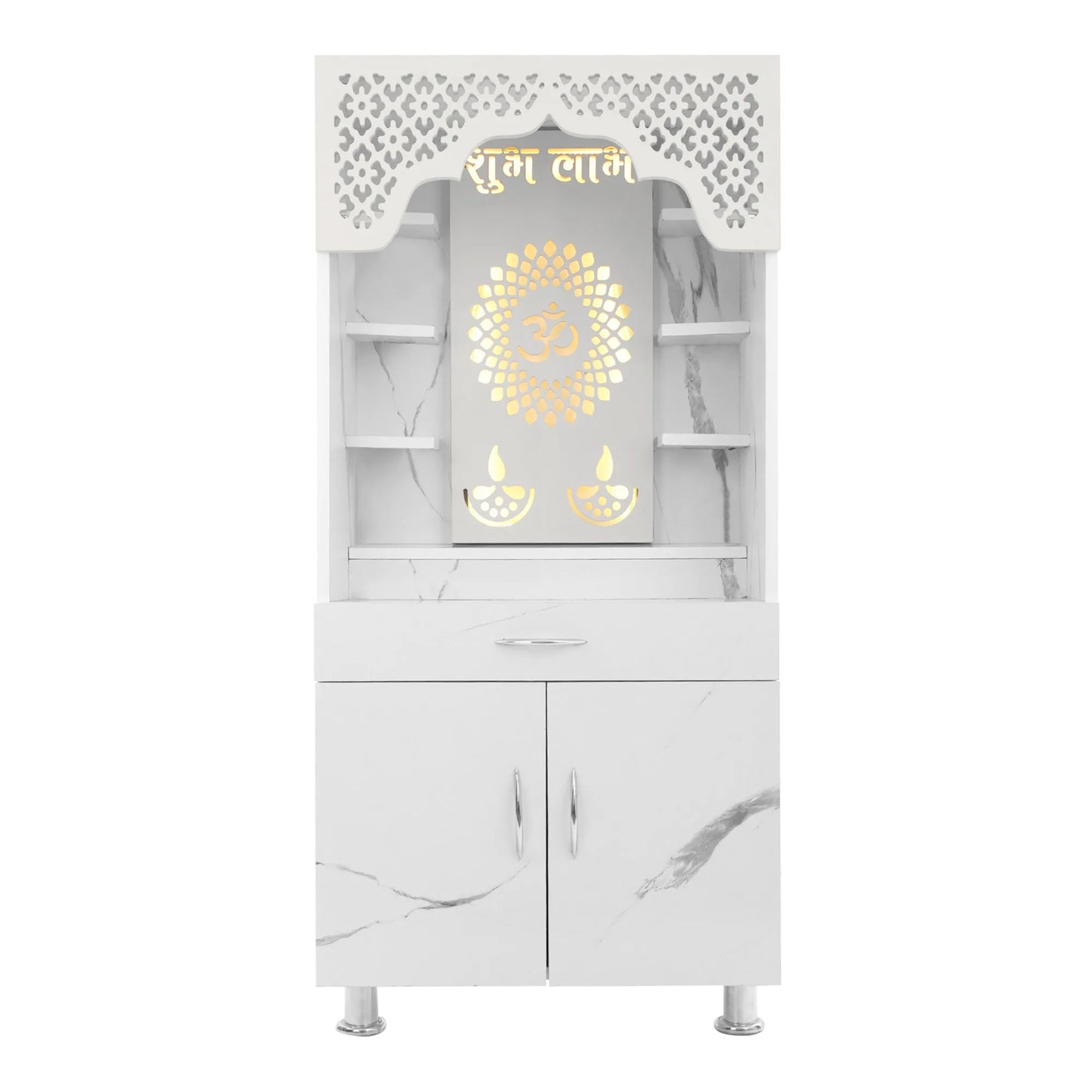 Omkar DivineGlow Premium Engineered Wood Temple