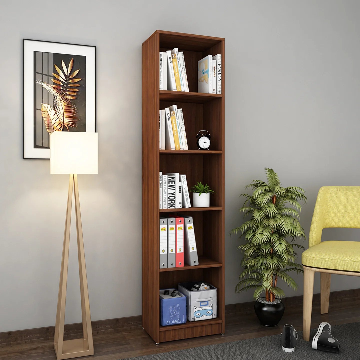 Vistaar Slim Wooden Bookcase