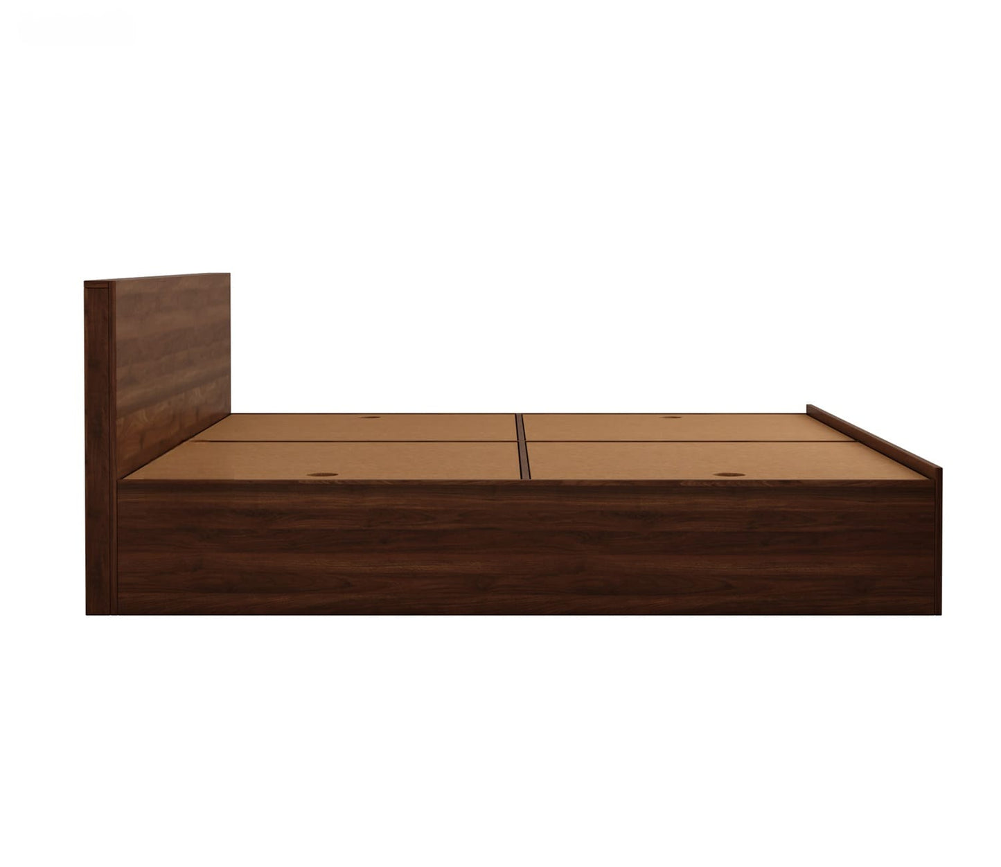 OmkarWood Elegance King Size Bed with Box Storage (Walnut Finish)