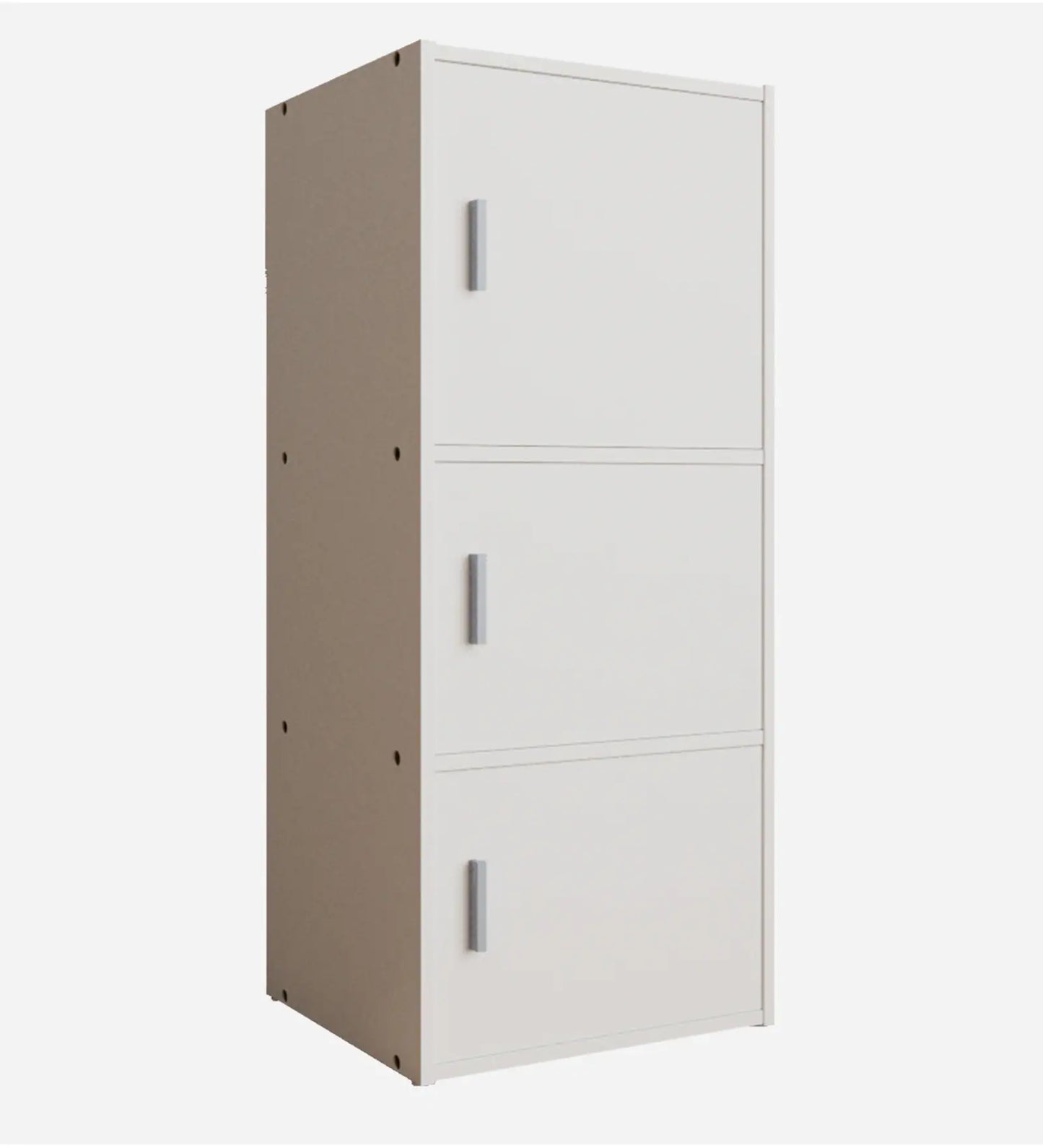 OmkarWood Prestige 3-Tier File Cabinet – White Elegance Series