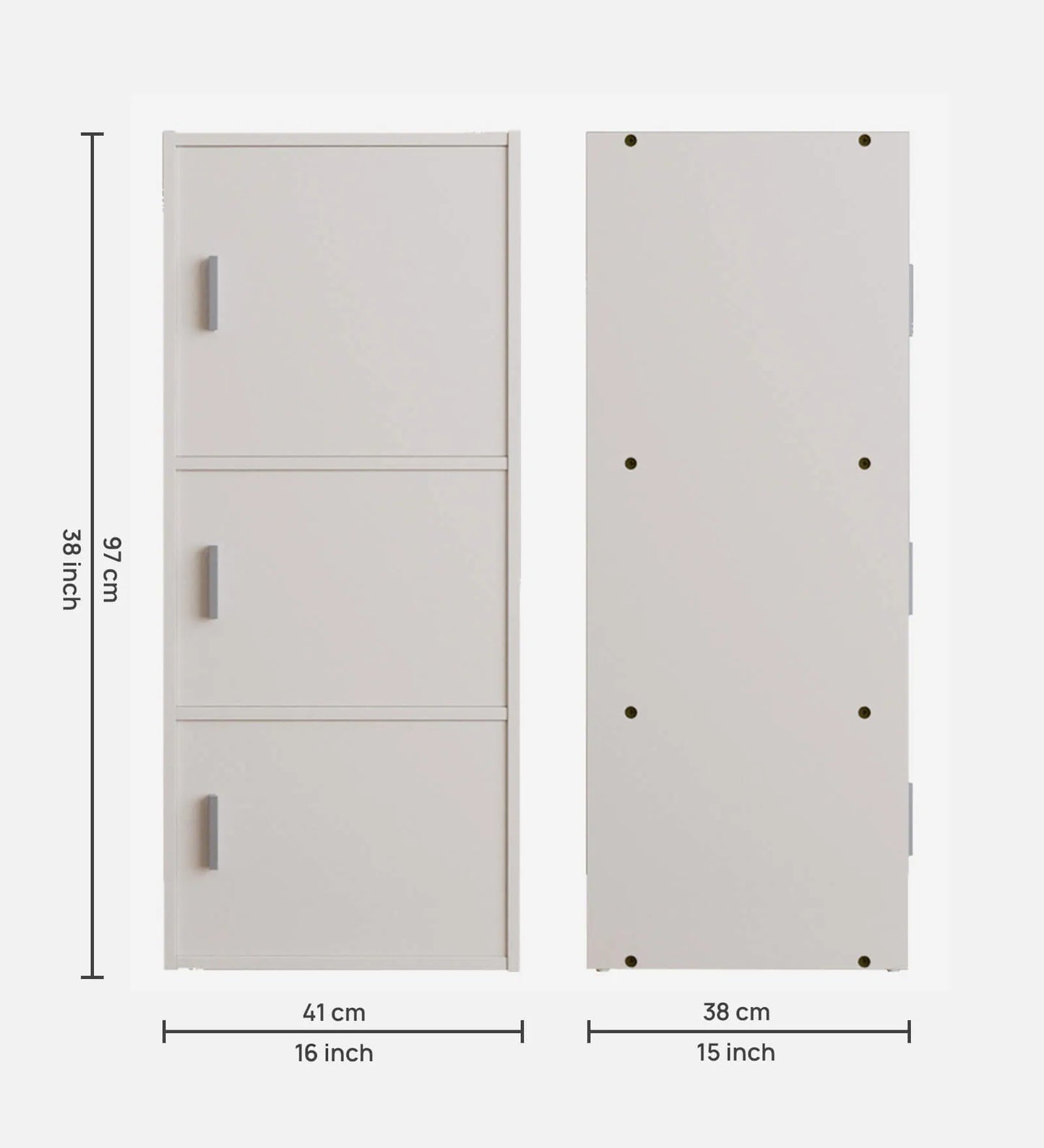 OmkarWood Prestige 3-Tier File Cabinet – White Elegance Series