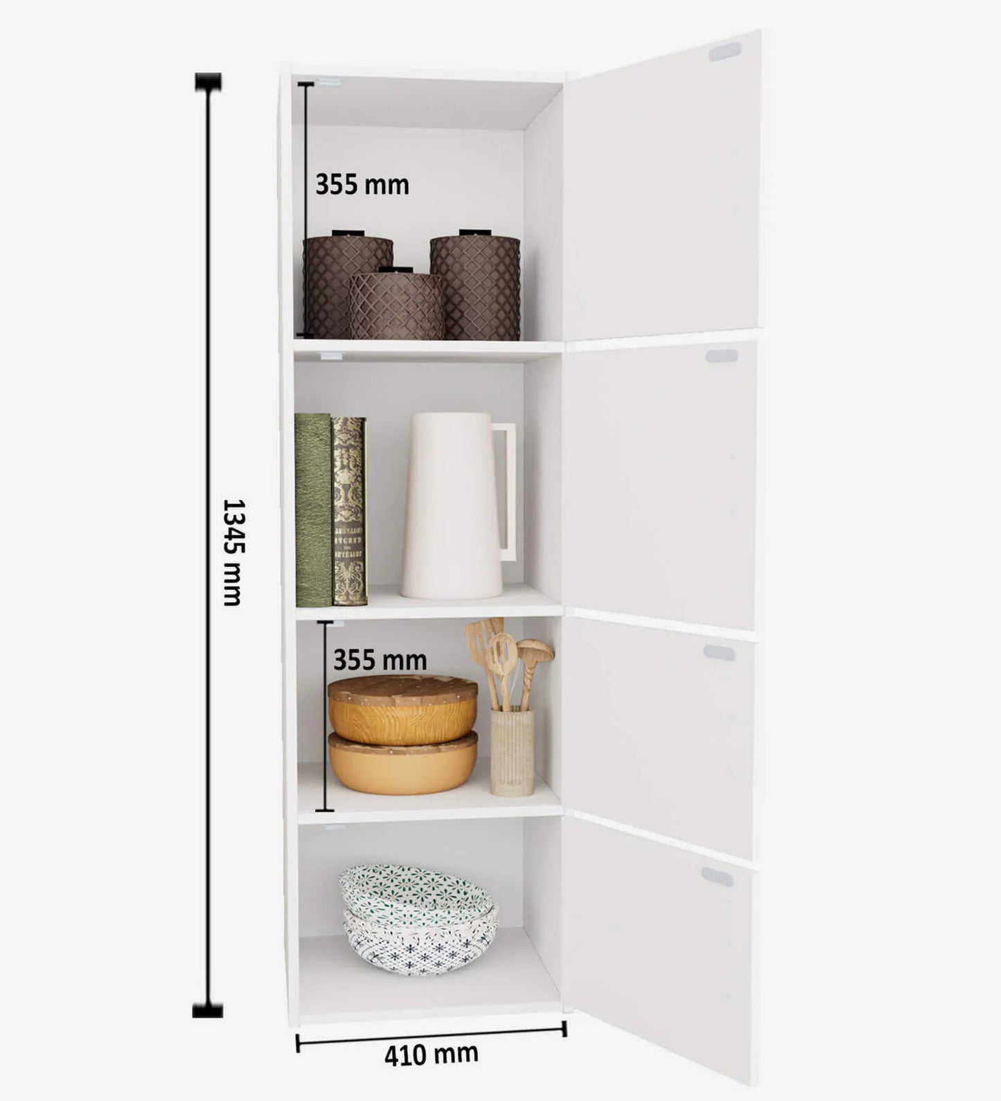 OmkarWood Prestige 4-Tier File Cabinet – White Elegance Series