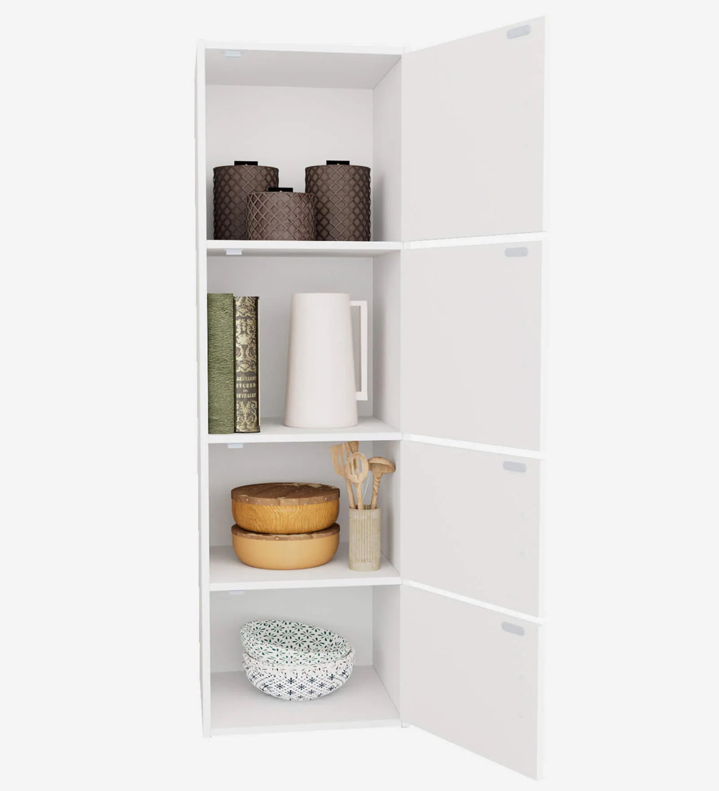 OmkarWood Prestige 4-Tier File Cabinet – White Elegance Series