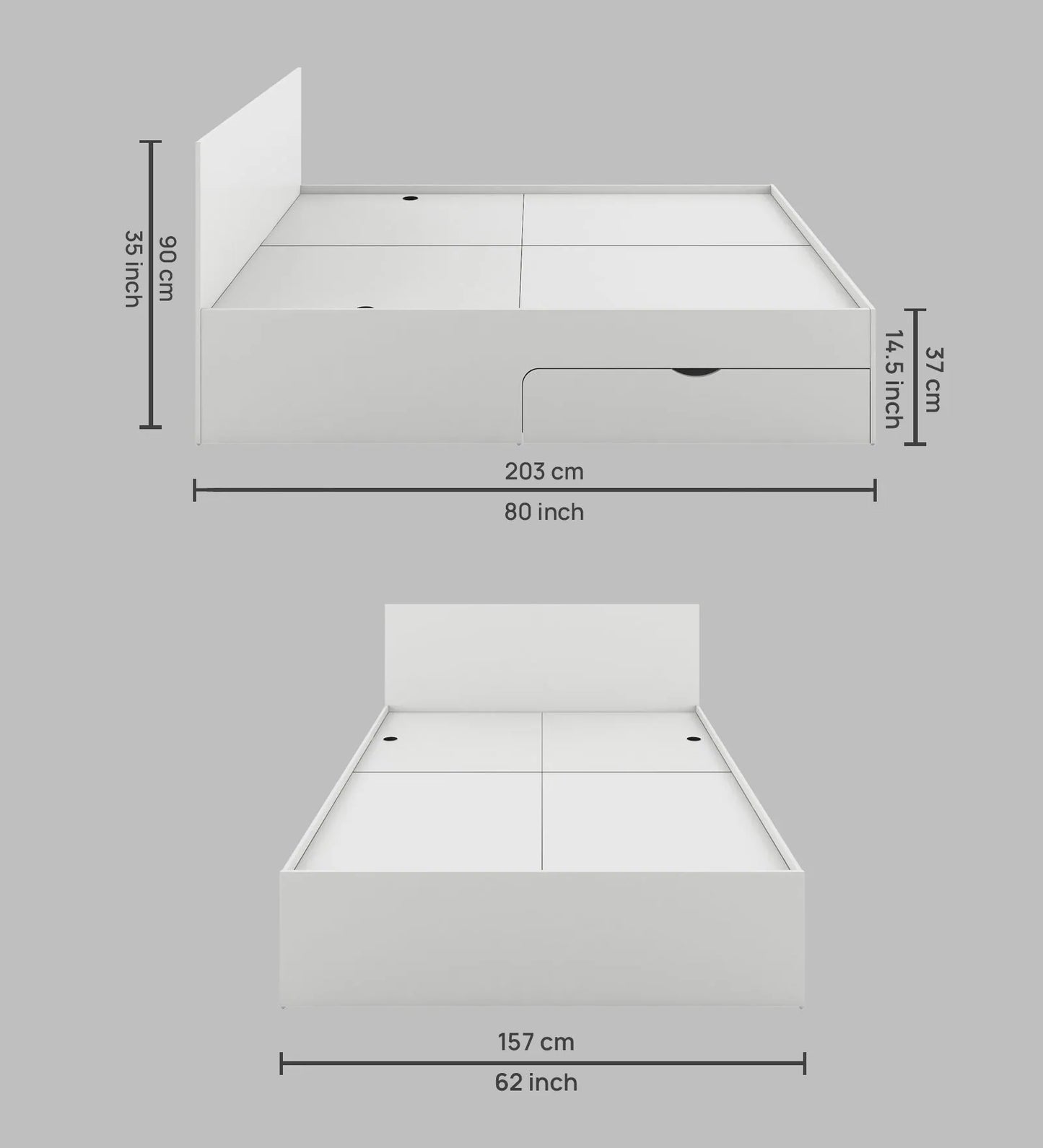 Arden Queen size bed with Drawer Storage