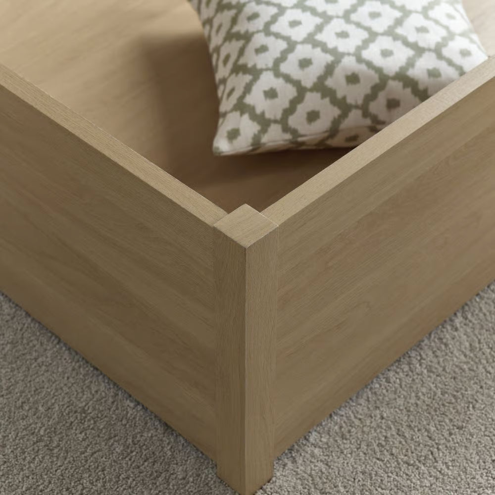Carson Oak Rattan Ottoman Bed