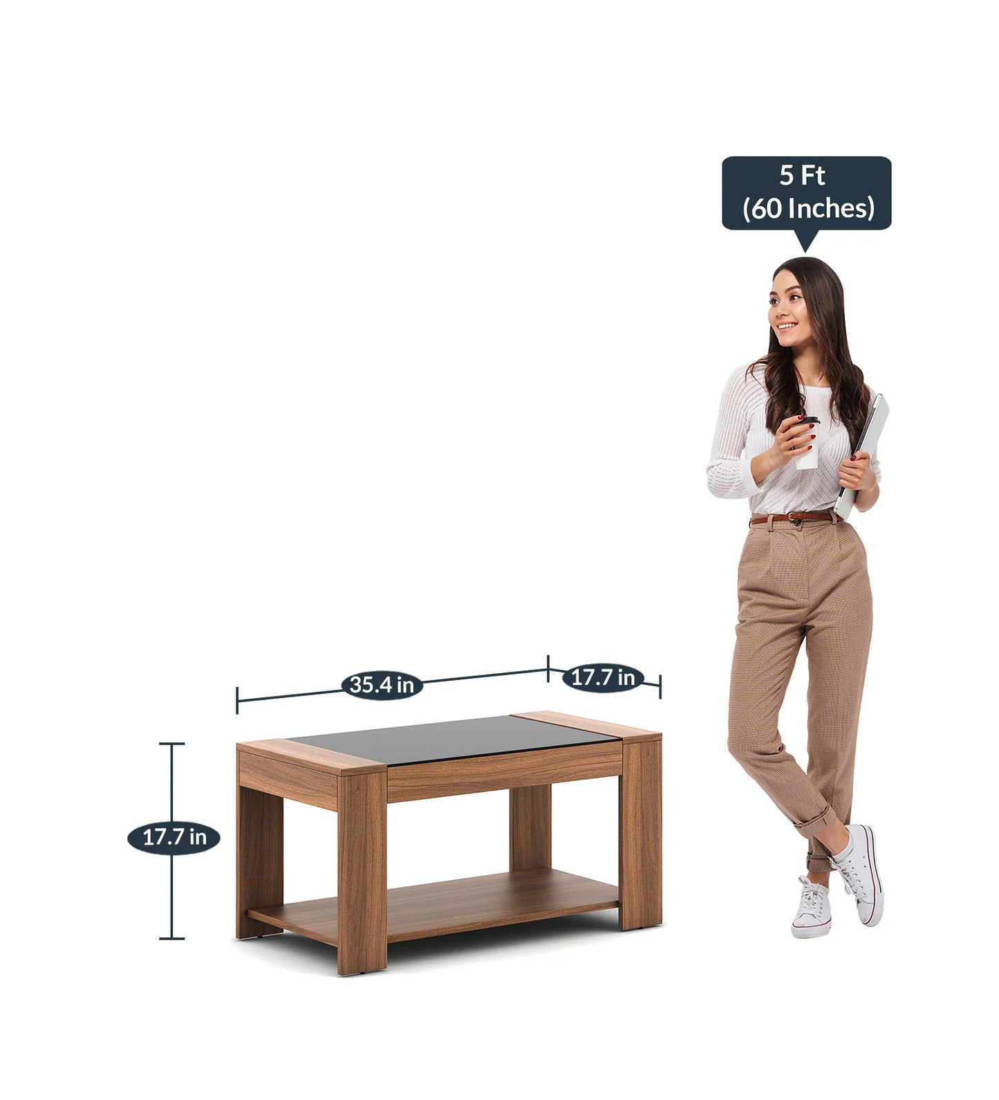 Omkarwood “LuxeEdge” Modern Coffee Table