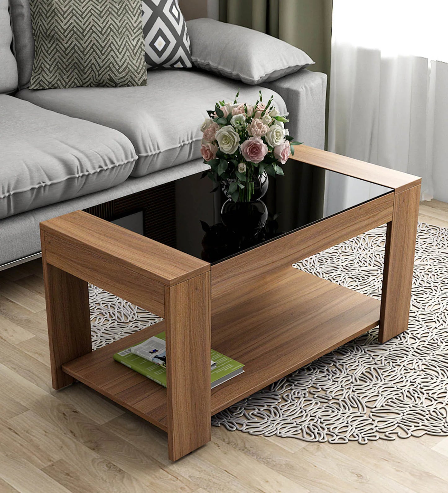 Omkarwood “LuxeEdge” Modern Coffee Table